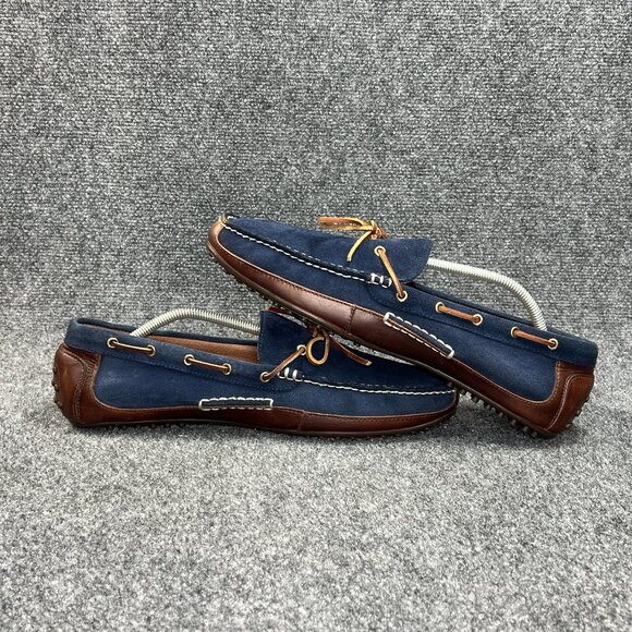 Polo Ralph Lauren Wyndings Driving Loafers Men's Size 14 Blue Suede Leather Slip - Picture 7 of 11